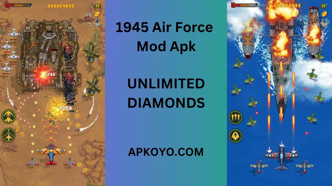 1945 Air Force Mod Apk v13.16 (Unlimited Diamonds, Mod Menu)